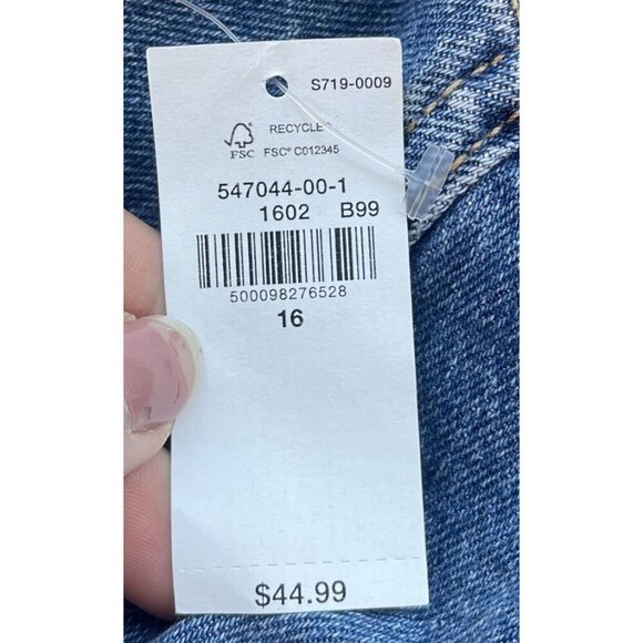 Old Navy Curvy OG Straight Jeans Size 16 High Rise Medium Wash Stretch Ankle - Picture 13 of 14